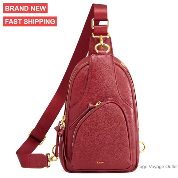 Leather Sling Bag with RFID Blocking Crossbody Fanny Pack Small Size